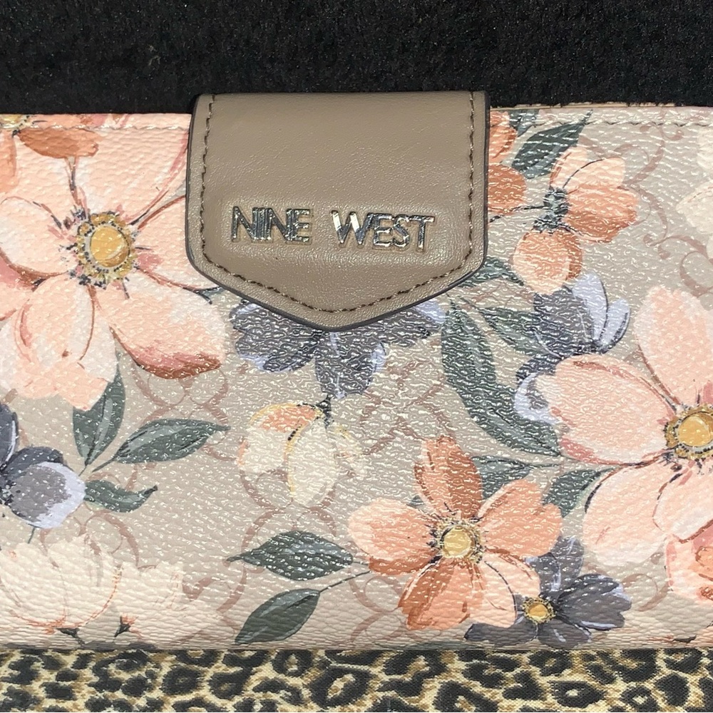 Nine West Floral Wallet - Pink, Blue, Tan